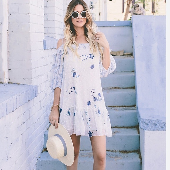 Chloe Floral and Polka Dot Georgette Dress - Picture 3 of 16